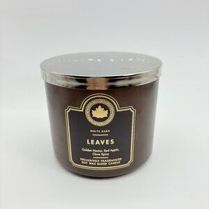 Bath & Body Works White Barn LEAVES 3 Wick Candle New
